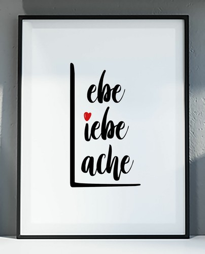 Lebe liebe lache wandbild - liebe,