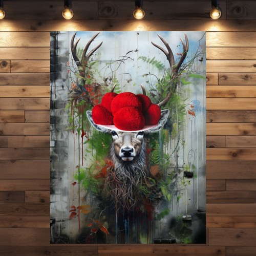 Leinwandbild hirsch rudi - leinwandbild, „hirsch