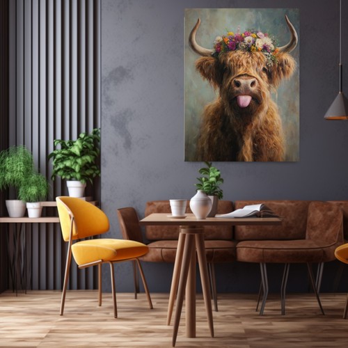 Hochlandrind leinwand wandbild - hochlandrind,