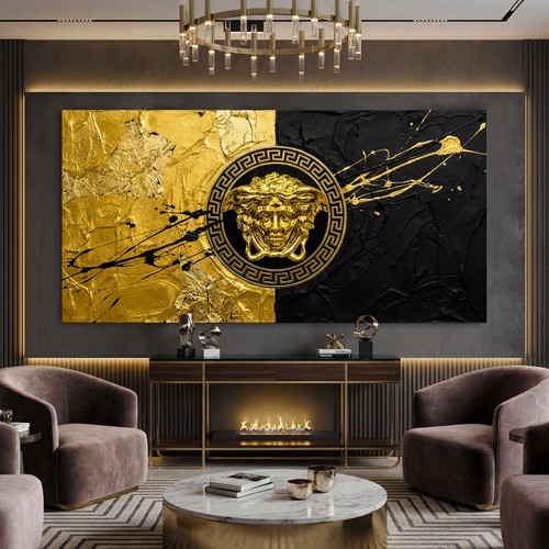 Goldene medusa wandkunst - medusa,