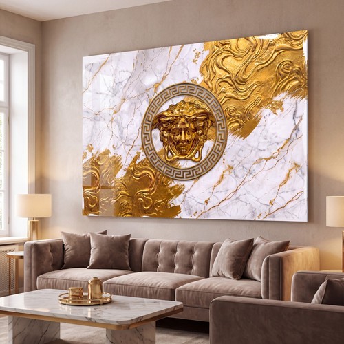 Goldene medusa wandkunst - medusa,