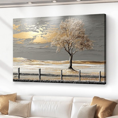 Leinwandbild xxl baum gold - xxl,