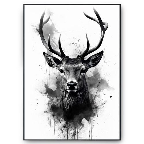 Hirsch wandbild kunstdruck - hirsch,