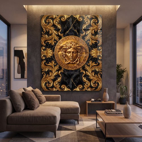 Goldene medusa wandkunst - goldene,
