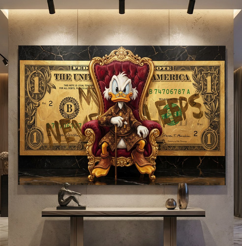 Pop art dagobert duck - dagobert, duck-geld