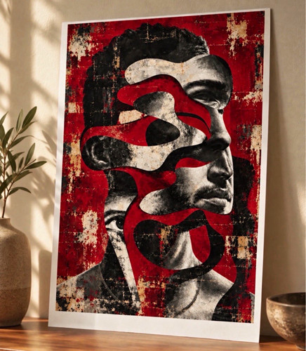 Wandbild rot schwarz weiß - wandbild, rot/schwarz/weiß