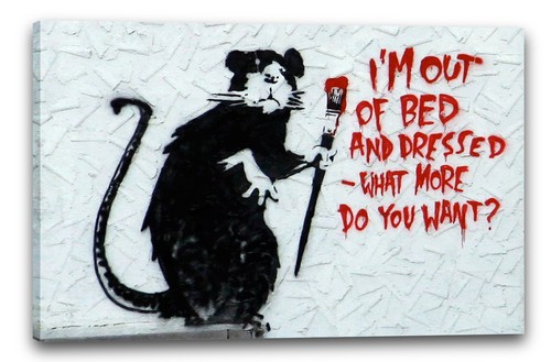 Kunstdruck banksy ratte mit - ratte,