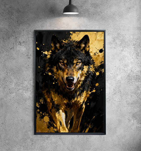Wolf gold bild tier - gold, bild,